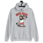 Gym Black Hair Light Skin Tone Glasses Long Beard Dad Hoodie