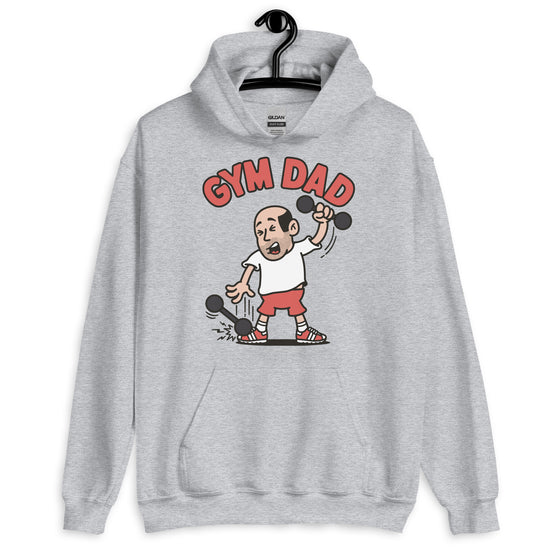 Gym Black Hair Light Skin Tone No-Glasses Bald Stubble Dad Hoodie