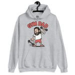 Gym Black Hair Light Skin Tone No-Glasses Long Beard Dad Hoodie