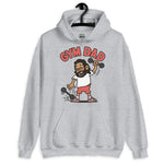 Gym Black Hair Tan Skin Tone Glasses Long Beard Dad Hoodie