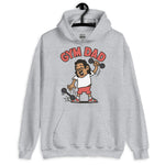 Gym Black Hair Tan Skin Tone Glasses Long Moustache Dad Hoodie