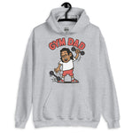 Gym Black Hair Tan Skin Tone Glasses Long Stubble Dad Hoodie