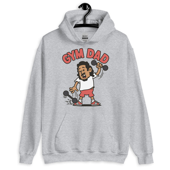 Gym Black Hair Tan Skin Tone No-Glasses Long Moustache & Chin Beard Dad Hoodie