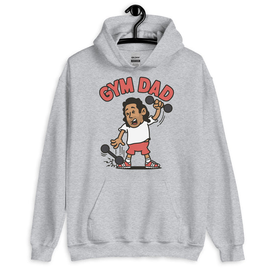 Gym Black Hair Tan Skin Tone No-Glasses Long Stubble Dad Hoodie