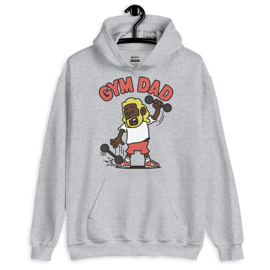 Gym Blond Hair Dark Skin Tone No-Glasses Long Beard Dad Hoodie