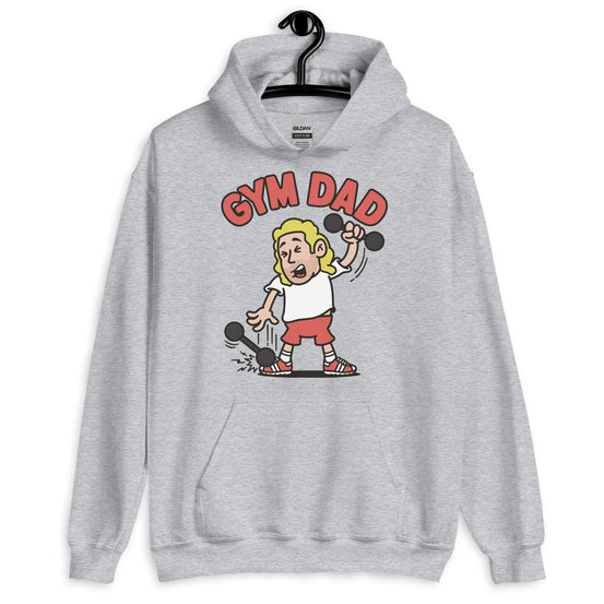 Gym Blond Hair Light Skin Tone No-Glasses Long Stubble Dad Hoodie