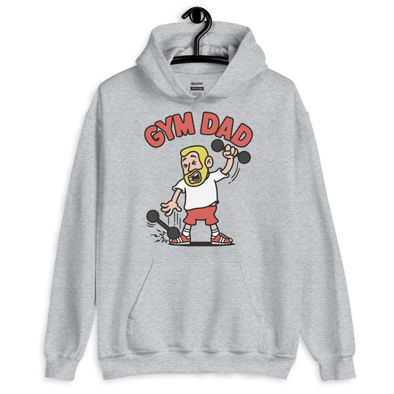 Gym Blond Hair Light Skin Tone No-Glasses Short Beard Dad Hoodie