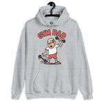 Gym Brown Hair Light Skin Tone Glasses Bald Stubble Dad Hoodie