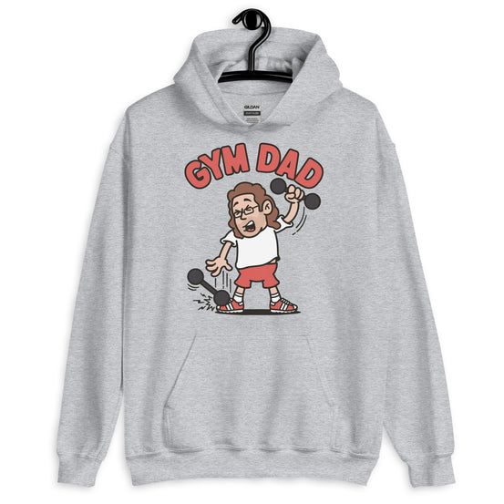 Gym Brown Hair Light Skin Tone Glasses Long Stubble Dad Hoodie