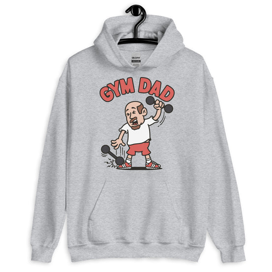 Gym Brown Hair Light Skin Tone No-Glasses Bald Moustache & Chin Beard Dad Hoodie