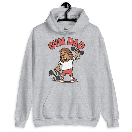 Gym Brown Hair Tan Skin Tone No-Glasses Long Stubble Dad Hoodie