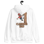 Climbing Brown Hair Light Skin Tone Glasses Beard Dad Hoodie