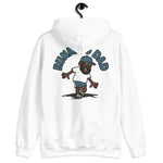 Running Black Hair Dark Skin Tone Glasses Beard Dad Hoodie