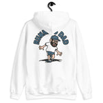 Running Black Hair Light Skin Tone Glasses Beard Dad Hoodie