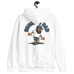 Running Black Hair Tan Skin Tone No-Glasses Beard Dad Hoodie