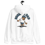 Running Black Hair Tan Skin Tone No-Glasses Moustache Dad Hoodie