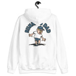 Running Blond Hair Light Skin Tone Glasses Moustache Dad Hoodie