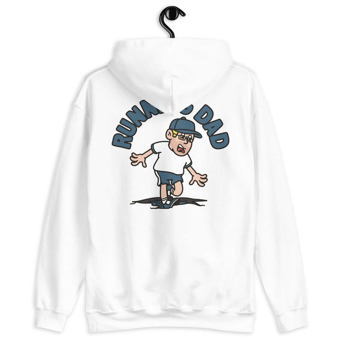 Running Blond Hair Light Skin Tone Glasses Stubble Dad Hoodie