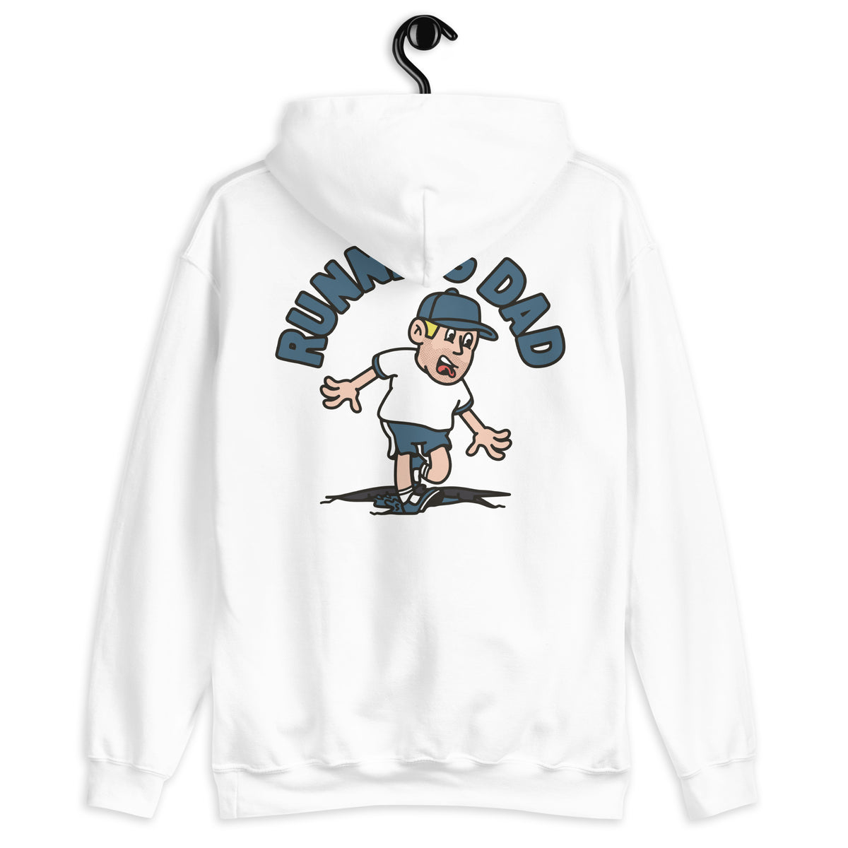 Running Blond Hair Light Skin Tone No-Glasses Stubble Dad Hoodie