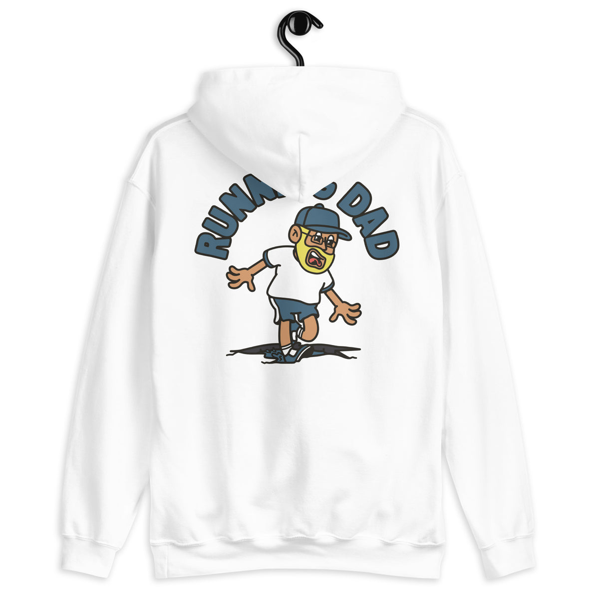 Running Blond Hair Tan Skin Tone Glasses Beard Dad Hoodie