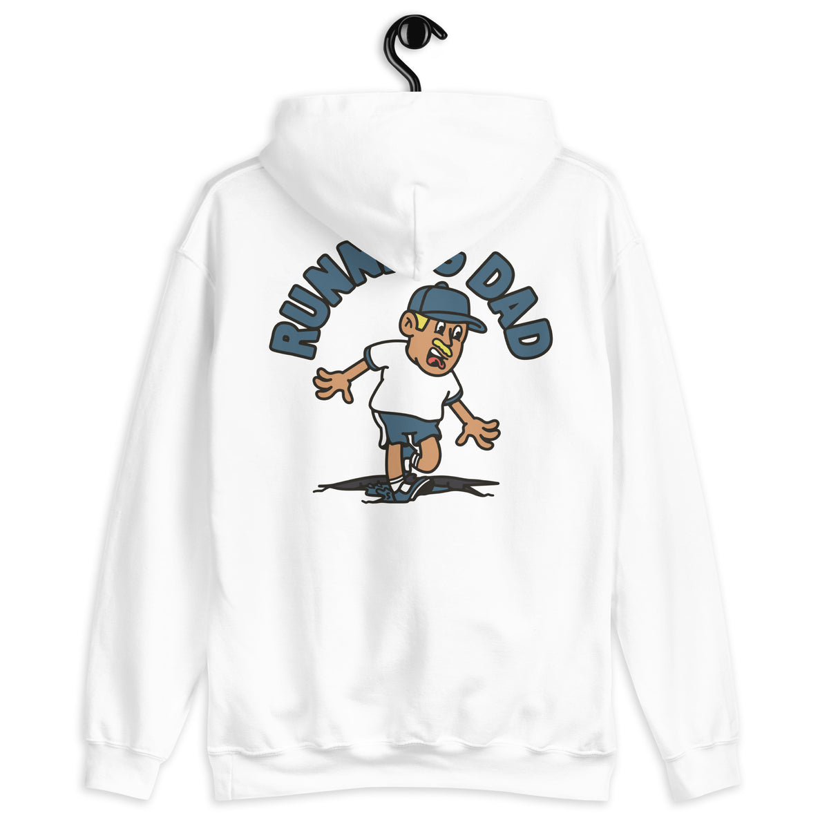 Running Blond Hair Tan Skin Tone No-Glasses Moustache Dad Hoodie