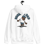 Running Brown Hair Dark Skin Tone No-Glasses Beard Dad Hoodie