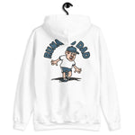 Running Brown Hair Light Skin Tone No-Glasses Moustache Dad Hoodie