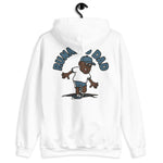 Running Brown Hair Dark Skin Tone Glasses Stubble Dad Hoodie