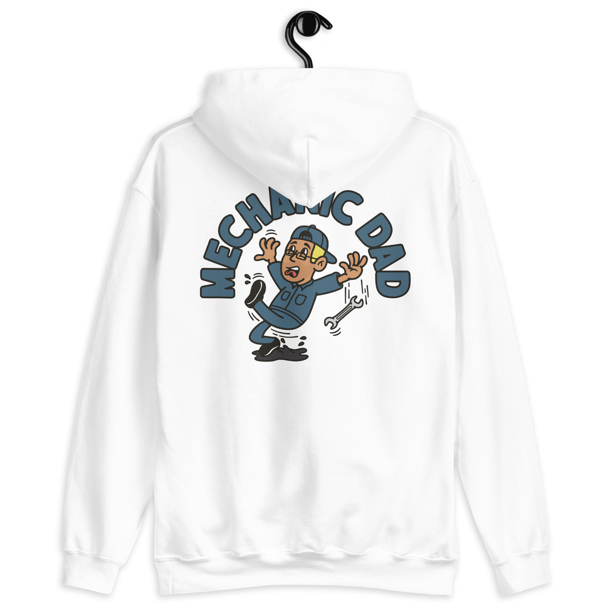 Mechanic Blond Hair Tan Skin Tone Glasses Stubble Dad Hoodie