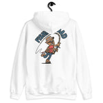 Fishing Black Hair Tan Skin Tone Glasses Moustache Dad Hoodie