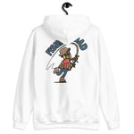 Fishing Blond Hair Dark Skin Tone Glasses Beard Dad Hoodie