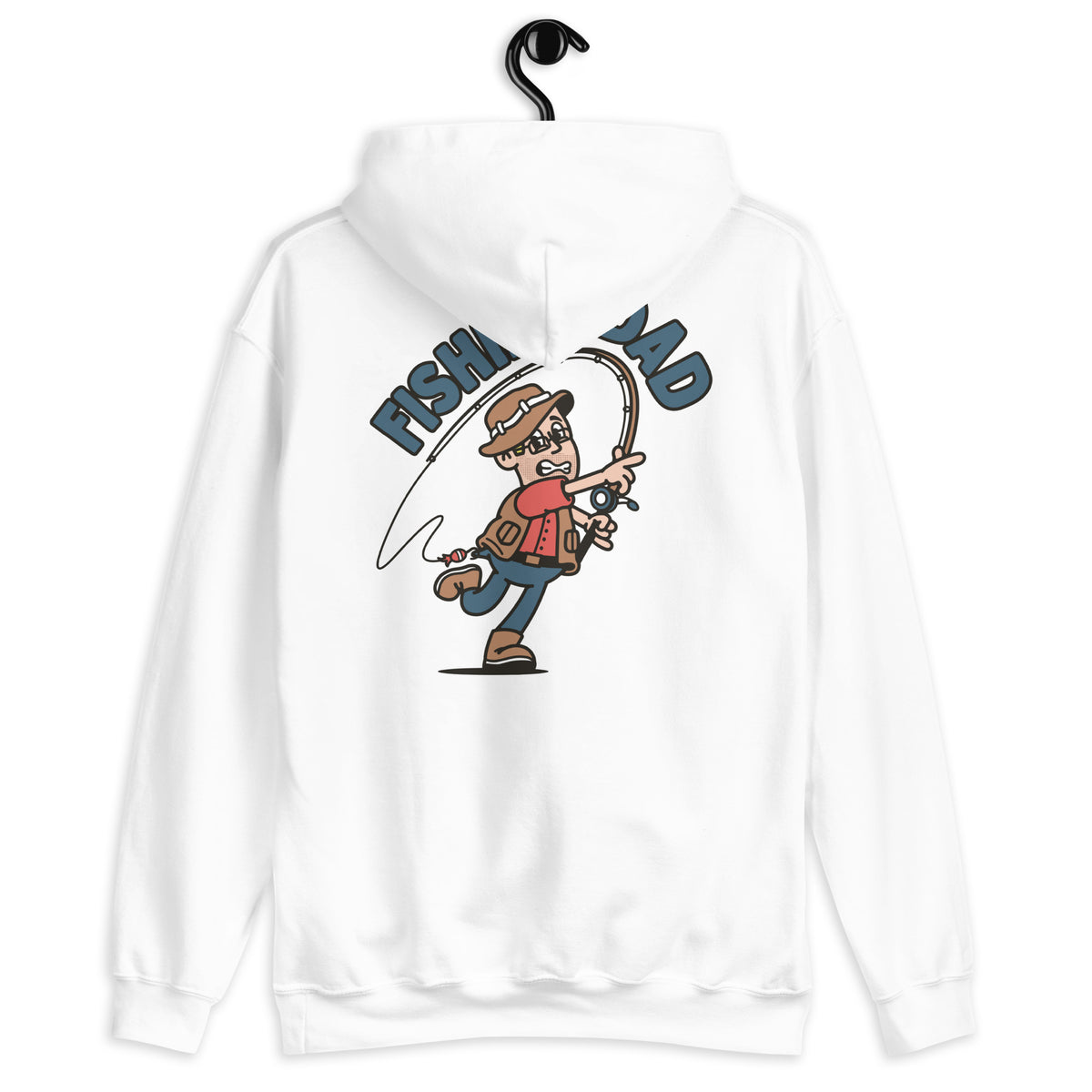 Fishing Blond Hair Light Skin Tone Glasses Stubble Dad Hoodie