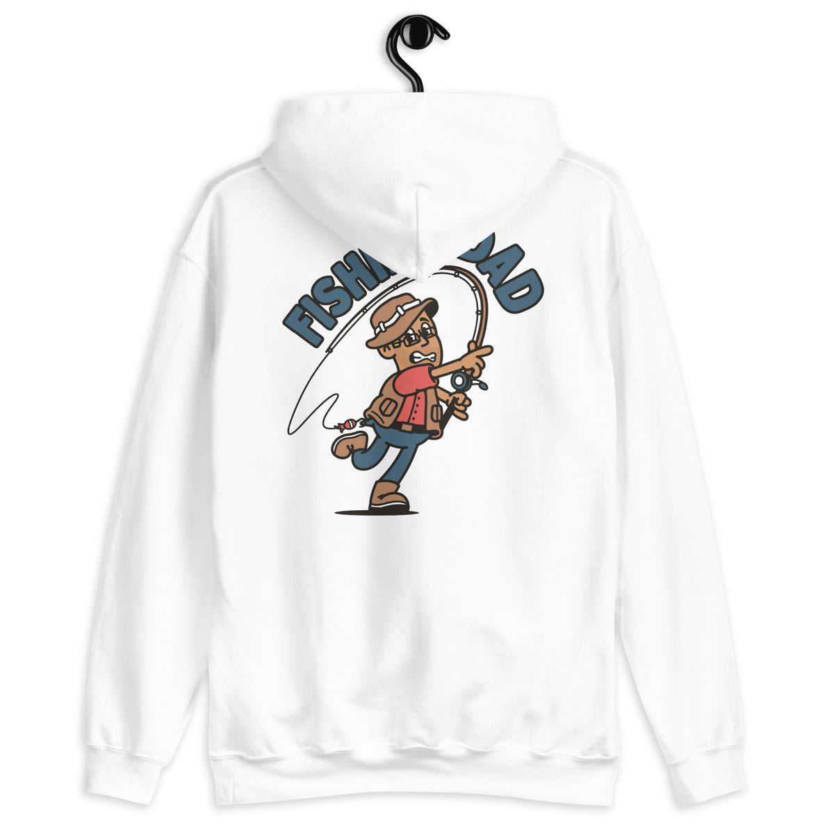 Fishing Blond Hair Tan Skin Tone Glasses Stubble Dad Hoodie