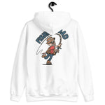 Fishing Brown Hair Light Skin Tone Glasses Moustache Dad Hoodie