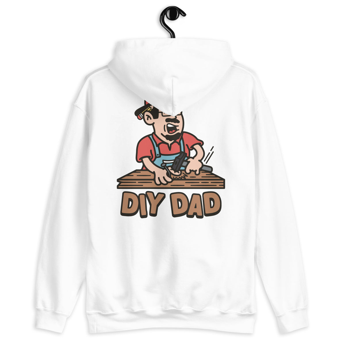 DIY Black Hair Light Skin Tone Glasses Moustache & Chin Beard Dad Hoodie