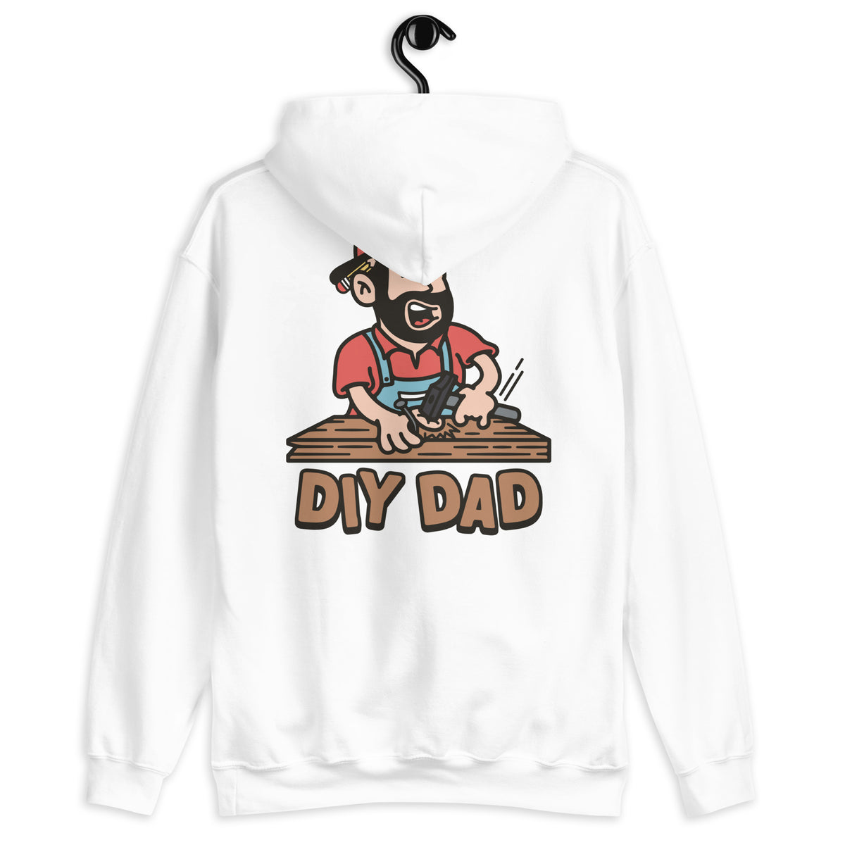 DIY Black Hair Light Skin Tone No-Glasses Beard Dad Hoodie