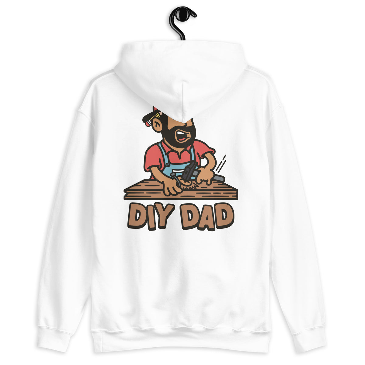DIY Black Hair Tan Skin Tone No-Glasses Beard Dad Hoodie