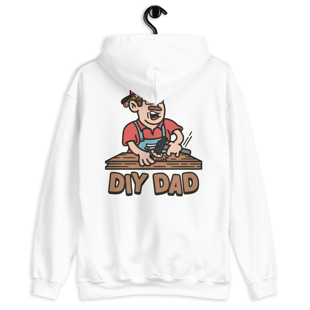 DIY Brown Hair Light Skin Tone Glasses Moustache Dad Hoodie