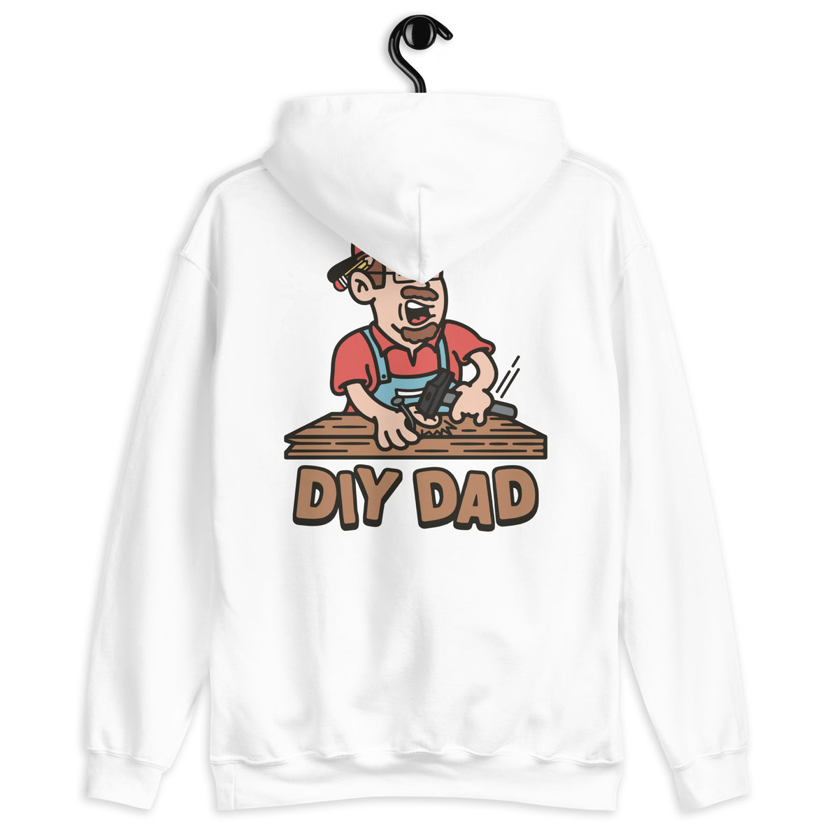 DIY Brown Hair Light Skin Tone Glasses Moustache & Chin Beard Dad Hoodie