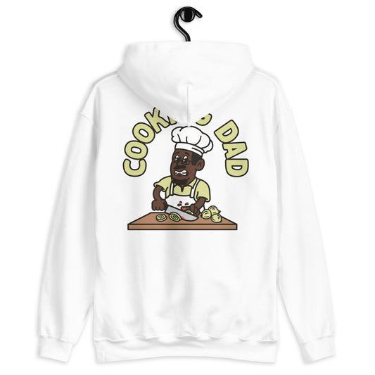 Cooking Black Hair Dark Skin Tone Glasses Moustache & Chin Beard Dad Hoodie