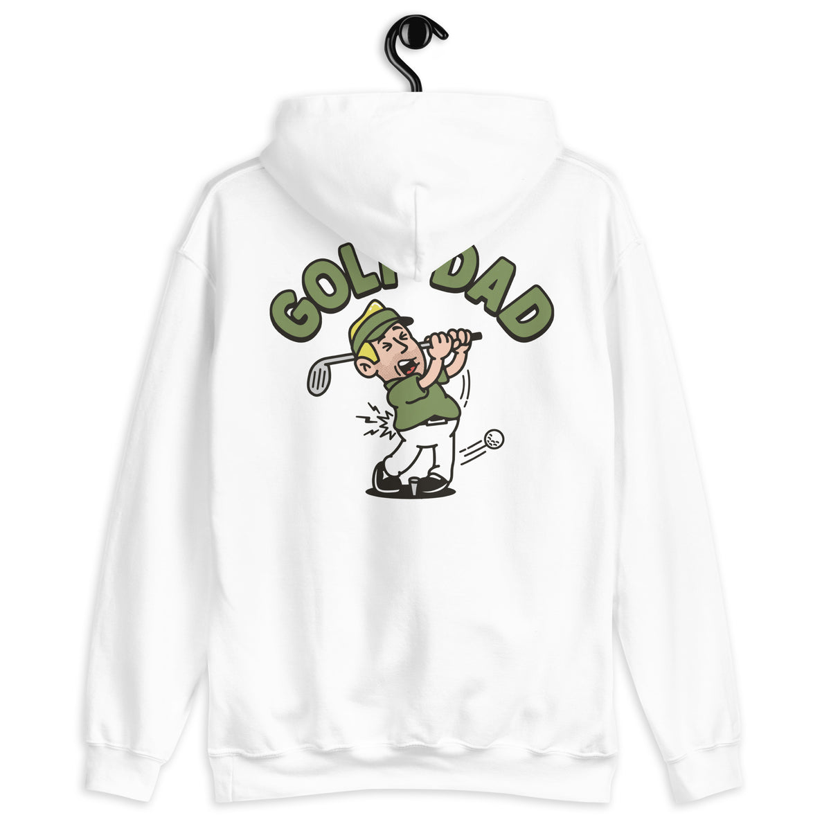 Golf Blond Hair Light Skin Tone No-Glasses Stubble Dad Hoodie