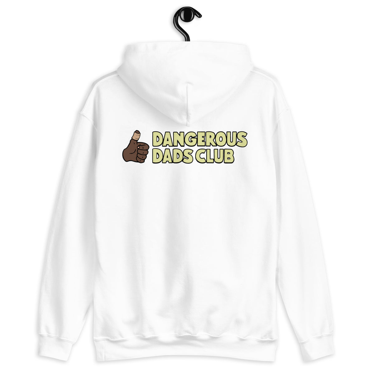 Dangerous Dads Club Hoodie - yellow logo with dark thumb