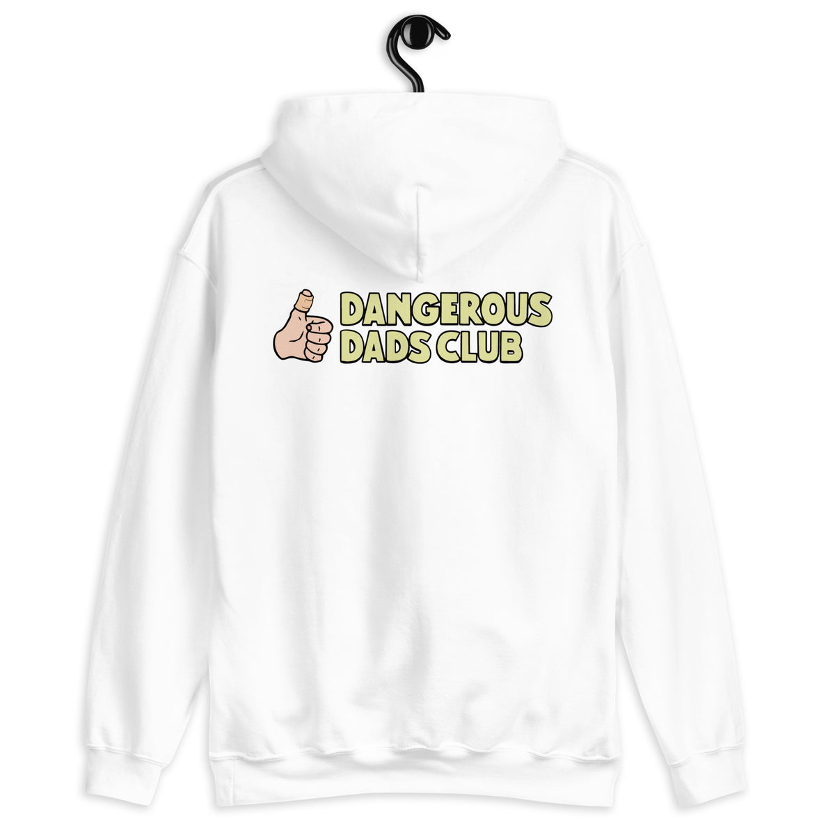 Dangerous Dads Club Hoodie - yellow logo with light thumb
