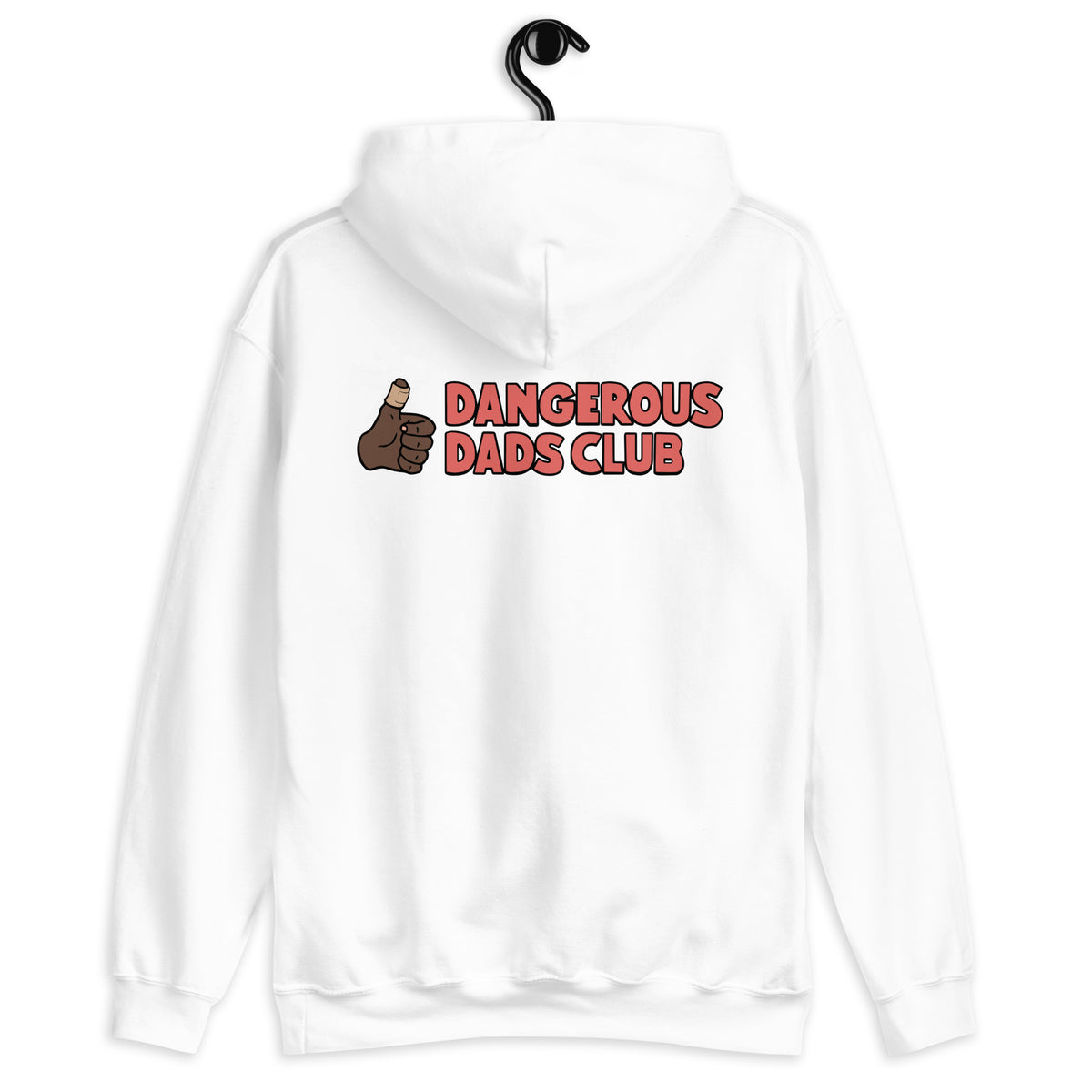 Dangerous Dads Club Hoodie - red logo with dark thumb
