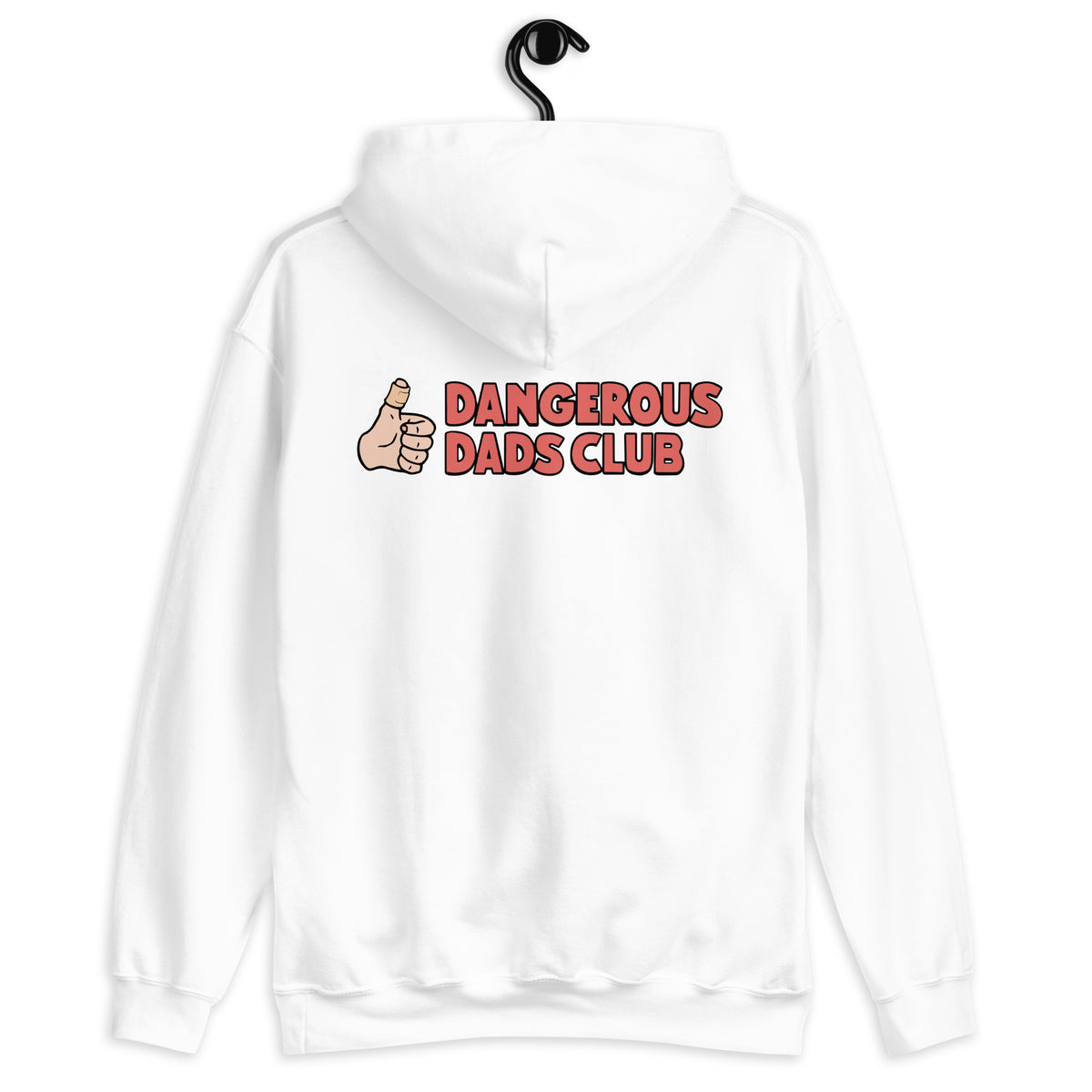 Dangerous Dads Club Hoodie - red logo with light thumb