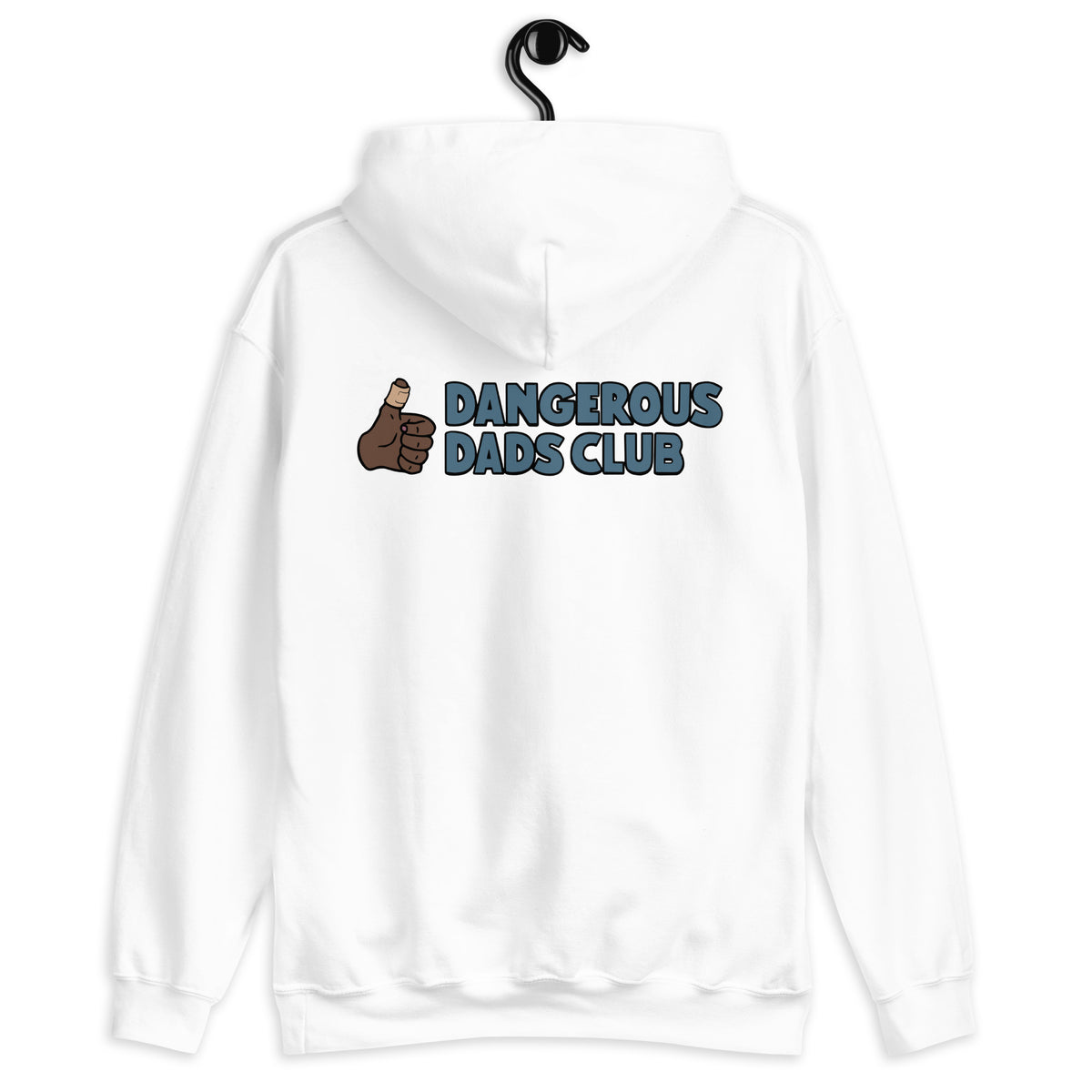 Dangerous Dads Club Hoodie - blue logo with dark thumb