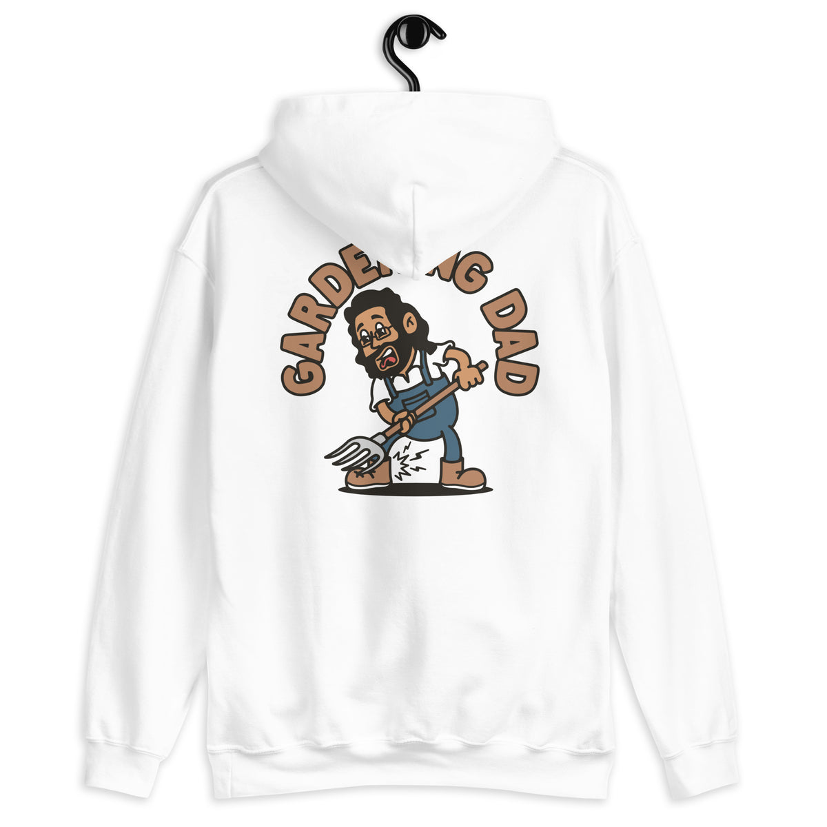 Gardening Black Hair Tan Skin Tone Glasses Long Beard Dad Hoodie