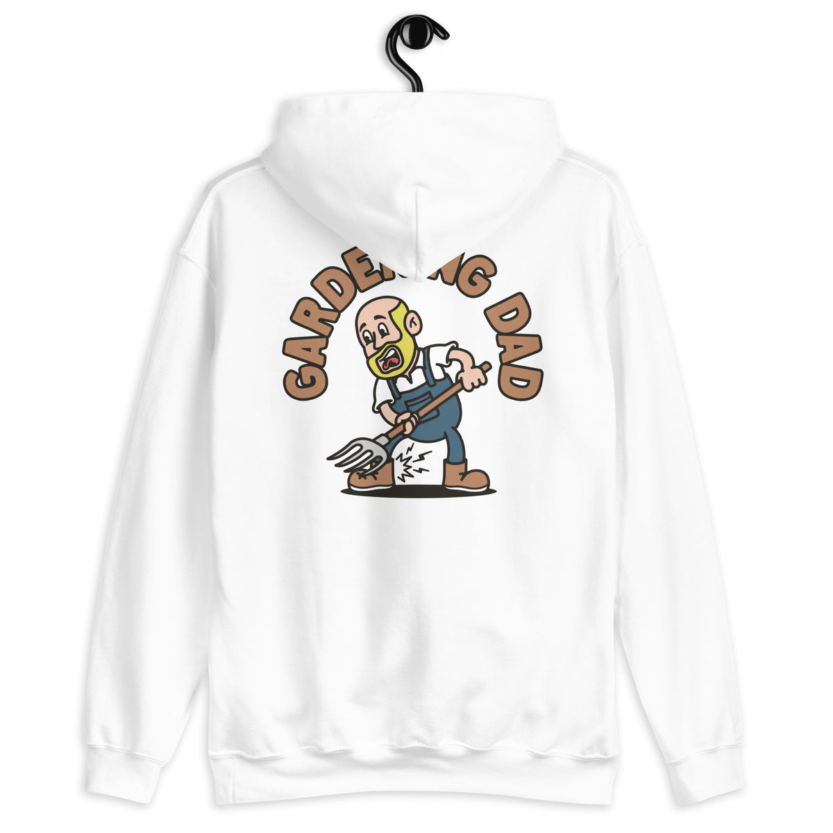 Gardening Blond Hair Light Skin Tone No-Glasses Bald Beard Dad Hoodie