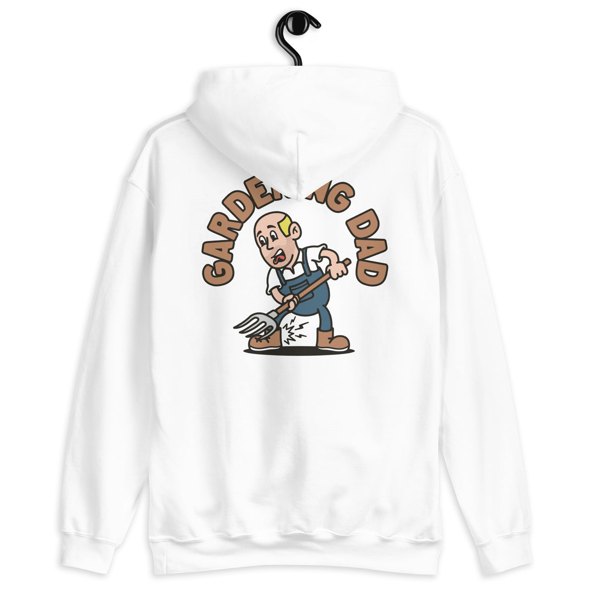 Gardening Blond Hair Light Skin Tone No-Glasses Bald Stubble Dad Hoodie