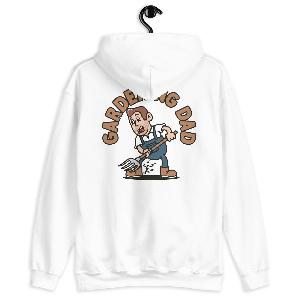 Gardening Brown Hair Light Skin Tone No-Glasses Medium Stubble Dad Hoodie